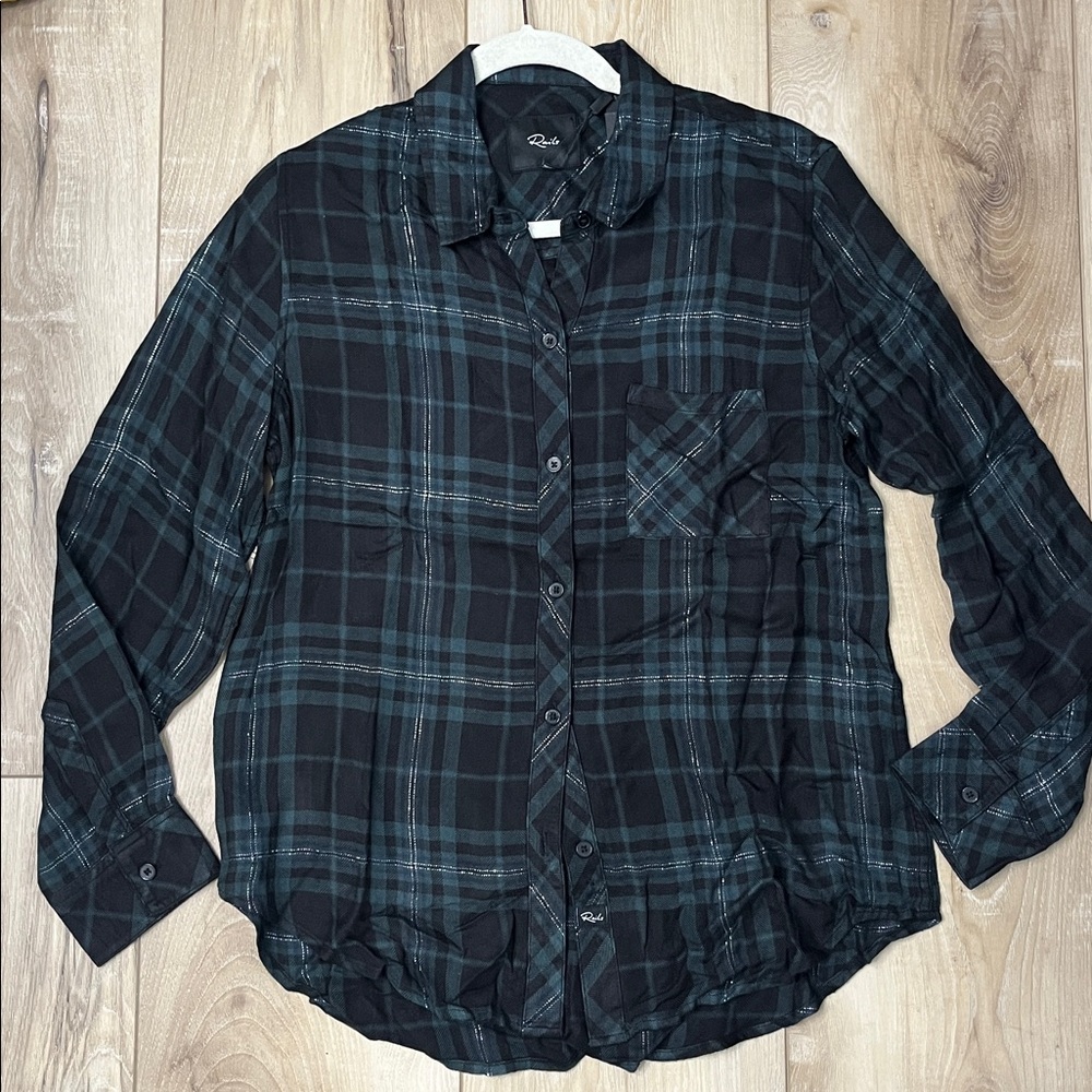 Rails Women’s Hunter Shirt - Forest Slate Tinsel Shirt Green Size Medium NEW